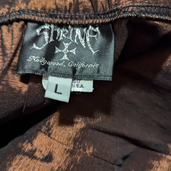 RARE NWT Shrine Hollywood bronze steampunk Gothic full halter evening gown - Picture 7 of 10